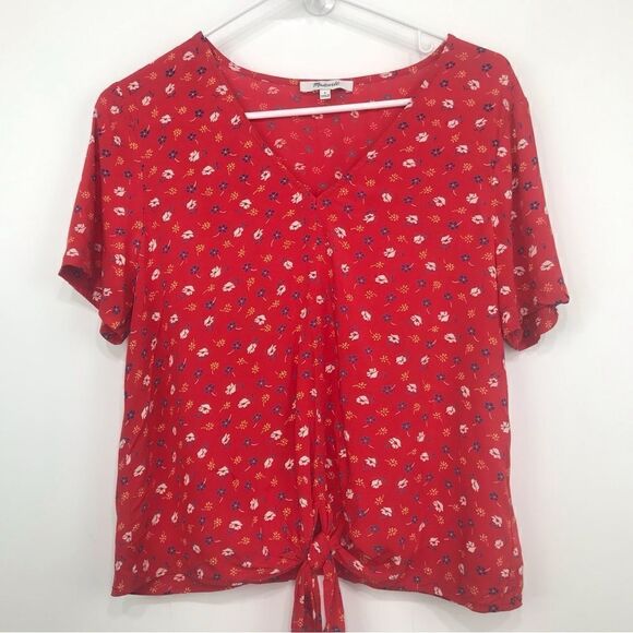 Madewell Novel Tie-Front Top in Prairie Posies - Picture 7 of 12